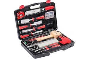 KingTool 87 Pc. Advanced Wood Chisel Set with Storage Case Including Superior Chisels | Heat-Treated Cr-V Alloy Blades Premium Chisel Set for Carpentry Craftsman