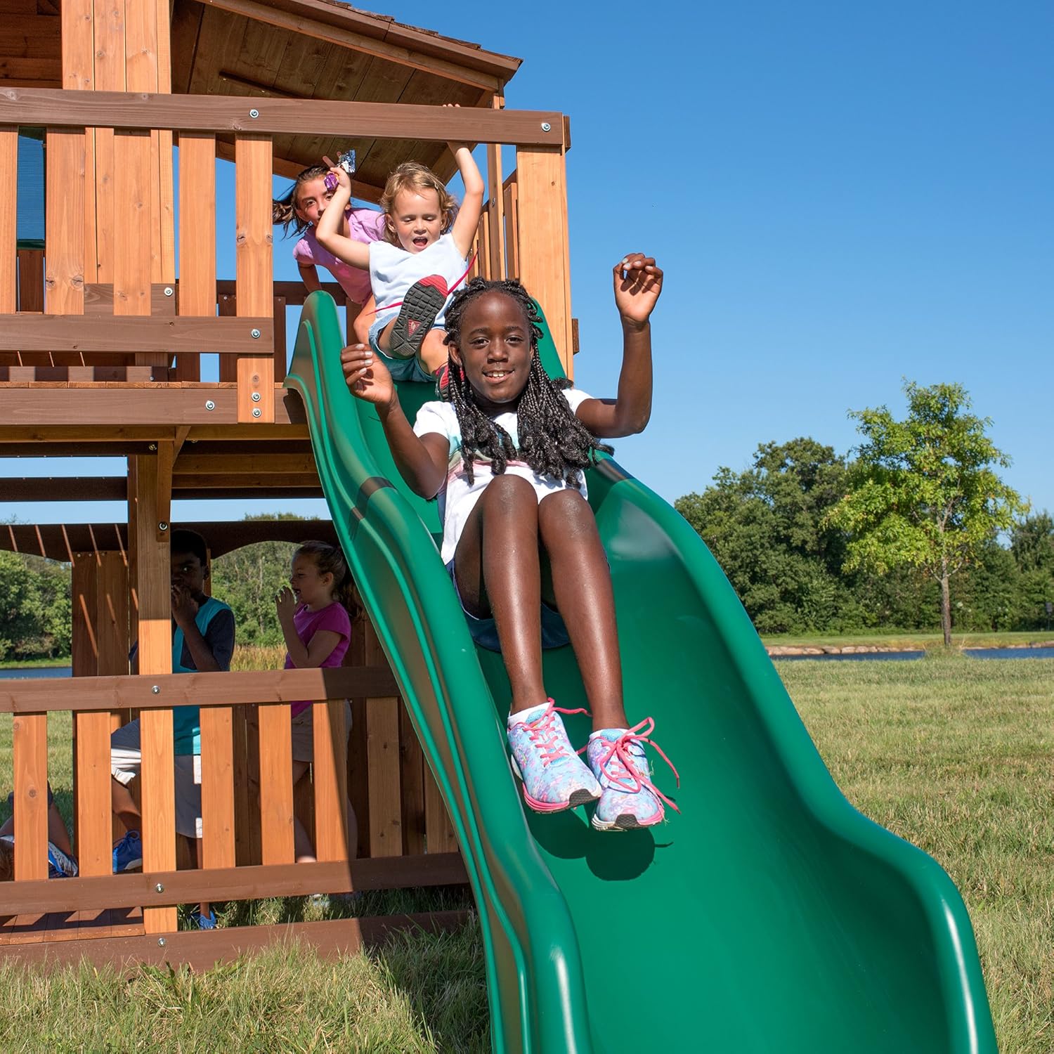 woodridge elite all cedar wooden swing set