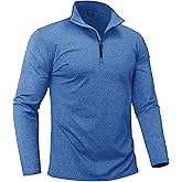 Boladeci Men's Quarter Zip Pullover Premium Fleece Lined Heather Long Sleeve Golf Shirts Midweight 1/4 Half Zip Sweatshirts
