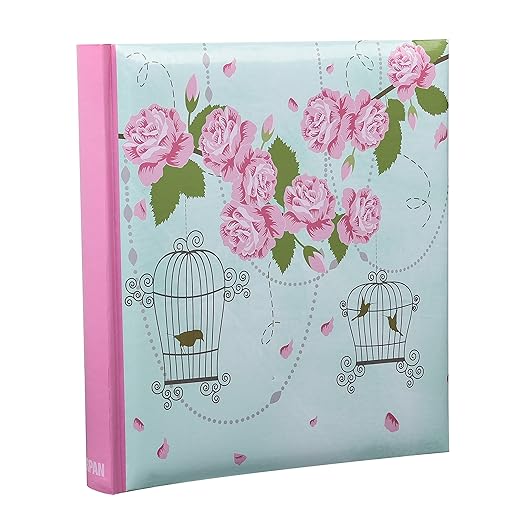 13 x 18 cm großes Fotoalbum, Vintage, Rose, Vogelkäfig, Stil, Memo, für 200 Fotos zum Hineinstecken