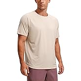 CRZ YOGA Texture Workout Shirts for Men - Lightweight Crewneck Running Athletic T-Shirts Short Sleeve Gym Tops