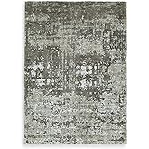 Signature Design by Ashley Valmontic Contemporary Indoor Abstract 8 x 10 Large Rug, Gray & Light Gray