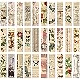 Vintage Natural Style Butterfly Flower Plant Bookmarks, 30PCS (Gentle Whispers)