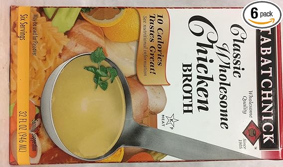 Amazon Com Tabatchnick Classic Wholesome Chicken Broth Kosher For Passover 32 Oz Pack Of 6 Grocery Gourmet Food