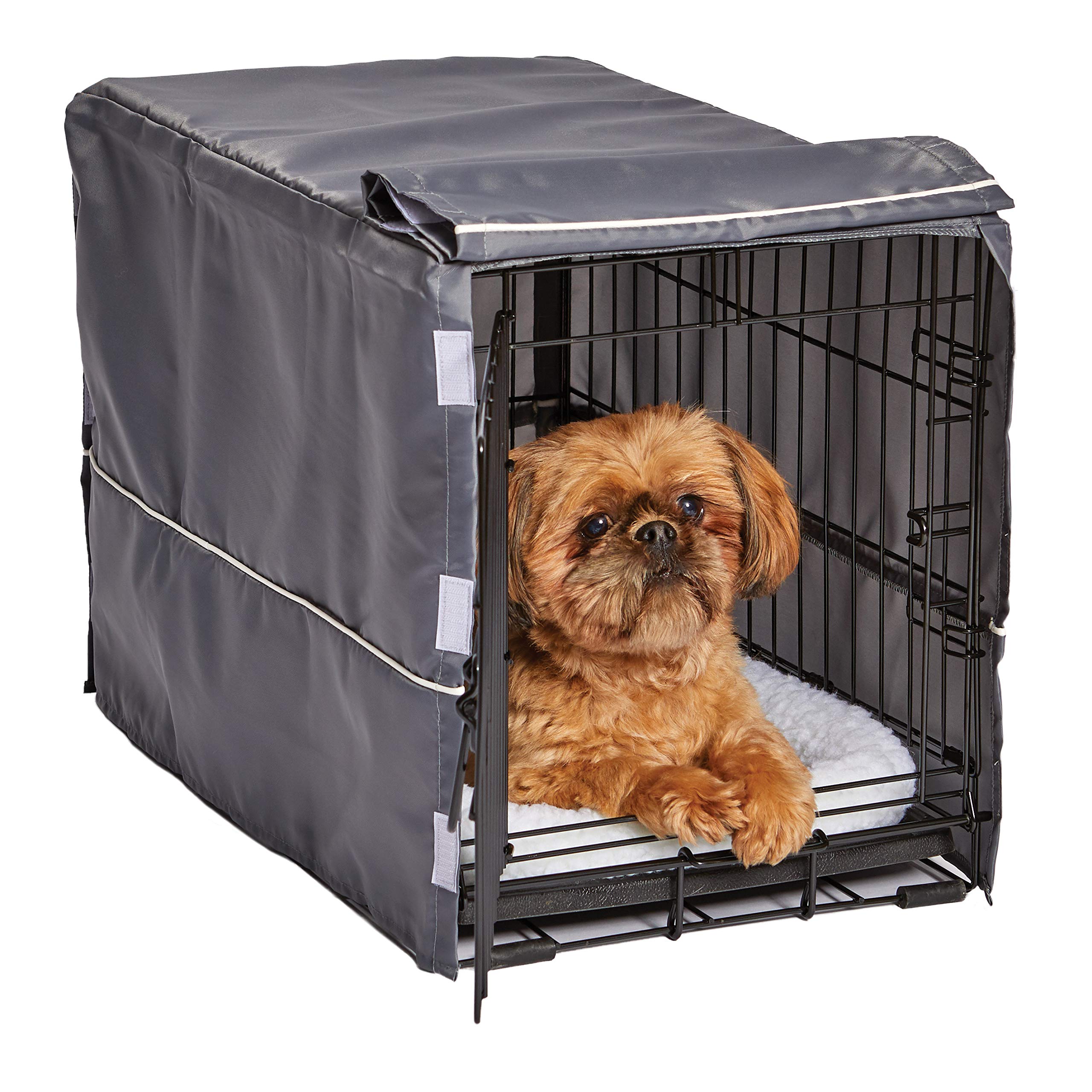 New World XS Dog Crate Cover, Polyester Privacy Kennel Cover Fits Most 59 cm Crates, Light Gray, Machine Washable, Reduces Barking & Chewing