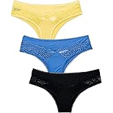 Sexy Panties for Women Lace Back Keyhole Underwear Small - 3X Plus Size 3 Pack