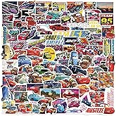 100Pcs Cars Stickers Cool Disney Cartoon Movie Stickers, Vinyl Waterproof Sports Car Sticker for Laptop, Guitar, Water Bottle, Birthday Gifts for Girls, Kids, Teens (100Car)
