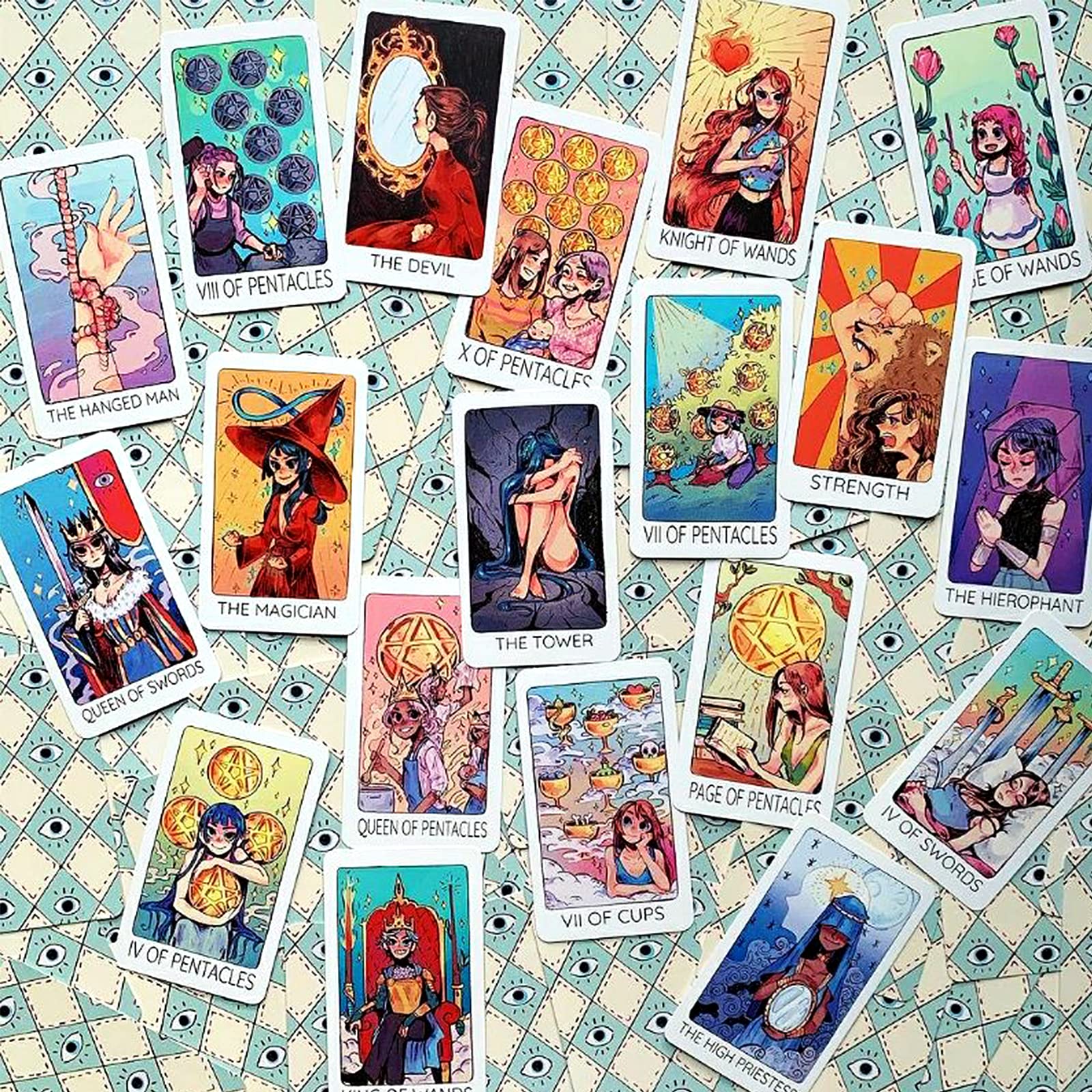 Atesswy Britt's Third Eye Tarot Deck, 78 Standard Tarot Cards with Guidebook for Beginners (Size: 4.75