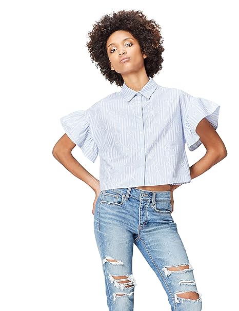 FIND Hemd Damen Blumenmuster und kastenförmige Silhouette