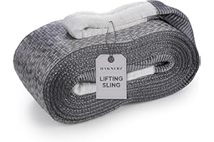 Dawnerz Industrial Lifting Sling 8800 Lbs Vertical WLL 10 ft - Eye and Eye Flat Polyester Web Lifting Sling - Crane Synthetic Strap for Construction, Boat Strap (4.7" x 10')