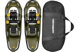 Retrospec Drifter Snowshoes for Women & Men - Lightweight Aluminum Frame Snow Shoes with Double Ratchet Binding System, Heel Lifts & Carry Bag for All Terrain Hiking & Winter Sports