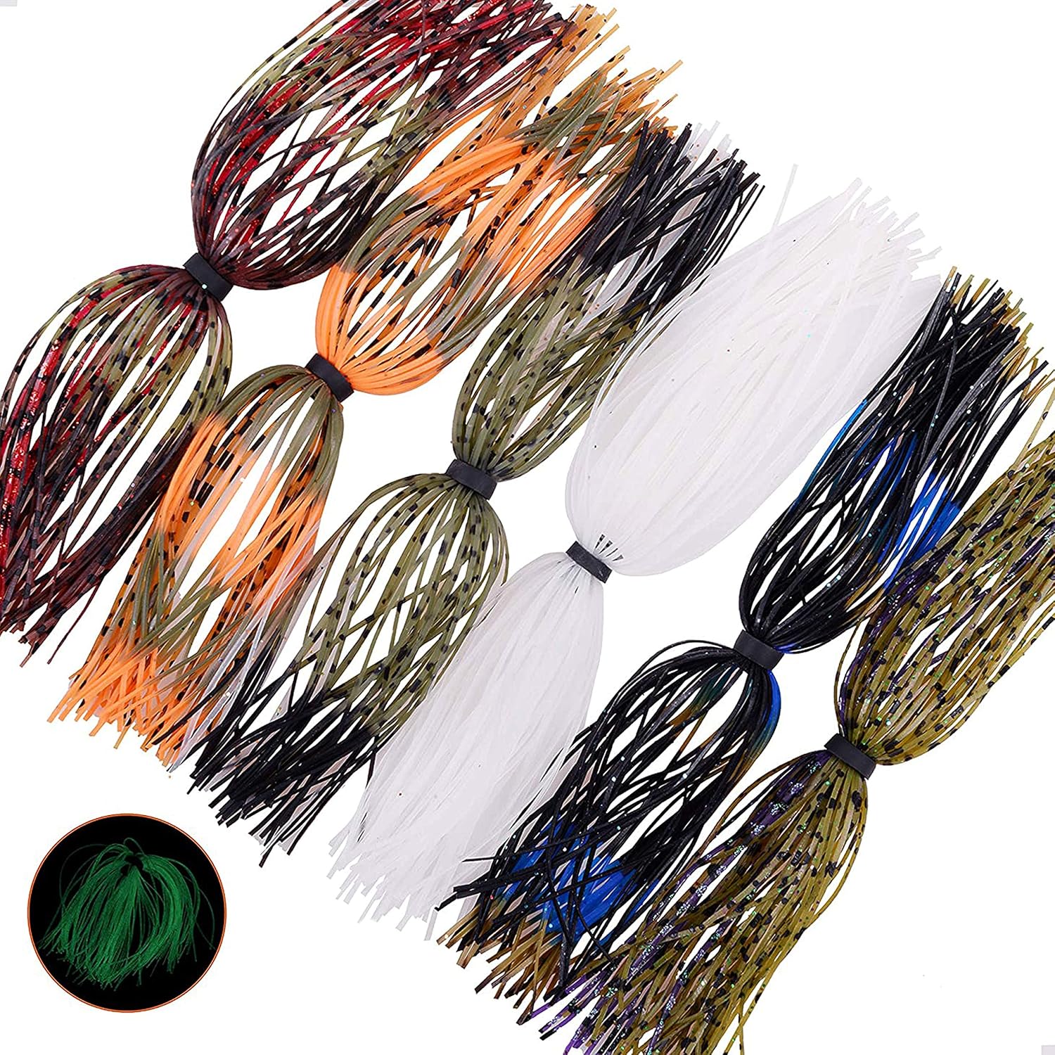 Silicone Jig Skirts DIY Rubber Fishing bass Jig Lures 12