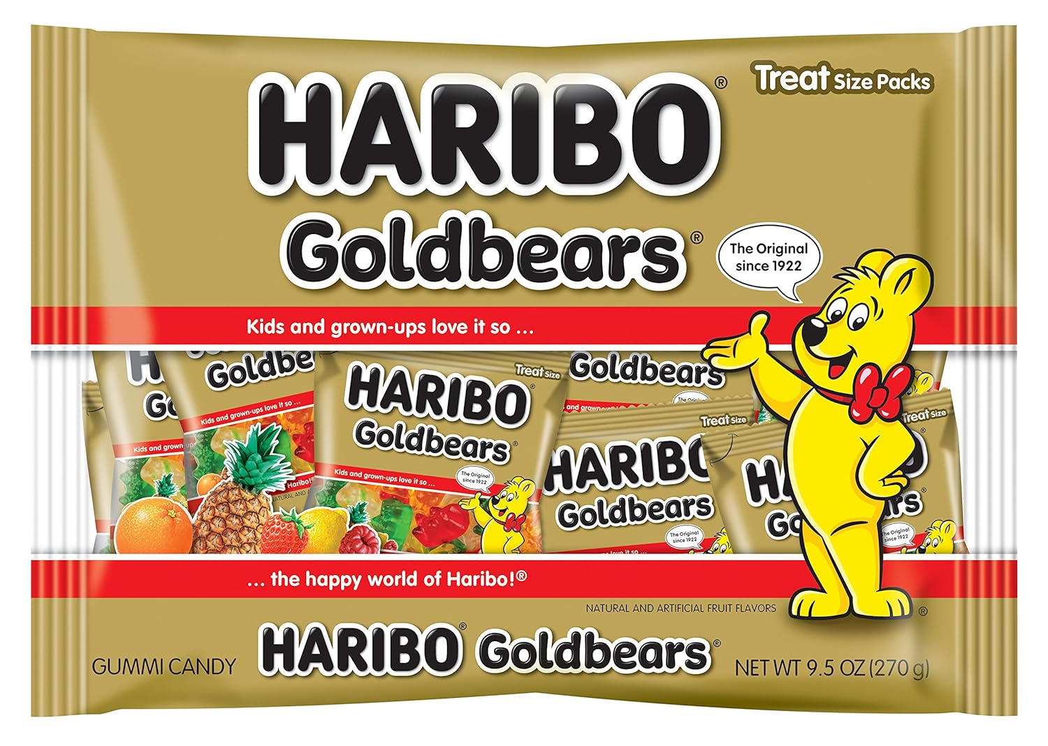 Haribo Goldbears Gummi Candy Treat Bags, Individually Wrapped Mini Bags, 9.5 Ounce (Pack of 1): Grocery & Gourmet Food