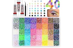 Bedazzling Kit, 40 Colors 32000Pcs Resin Jelly Rhinestones for Bedazzling, 3mm Multicolor Flatback Gems for Diamond Art, Hand