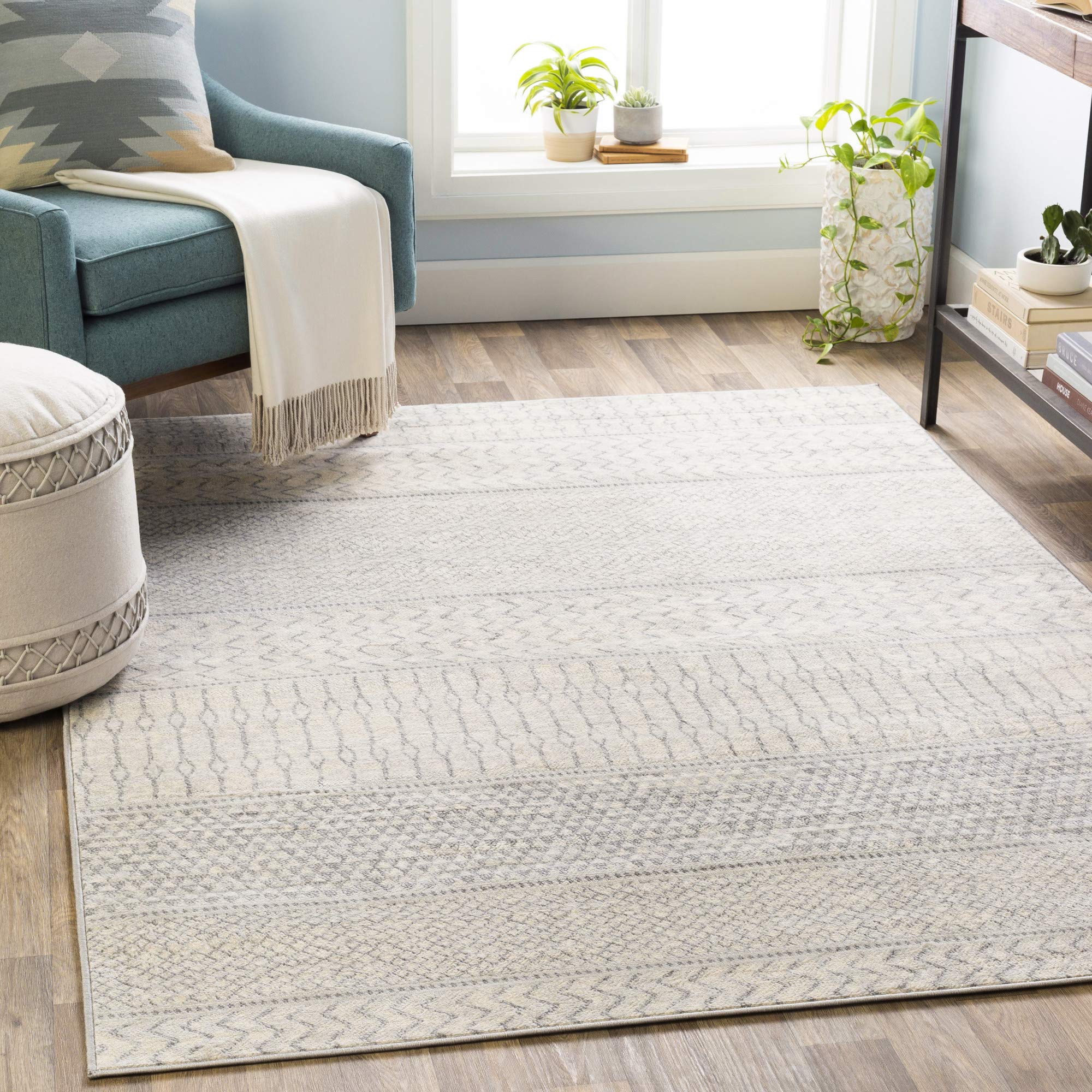 Photo 1 of Livabliss Hana Modern Moroccan Area Rug,5'3" x 7'3",Silver Grey