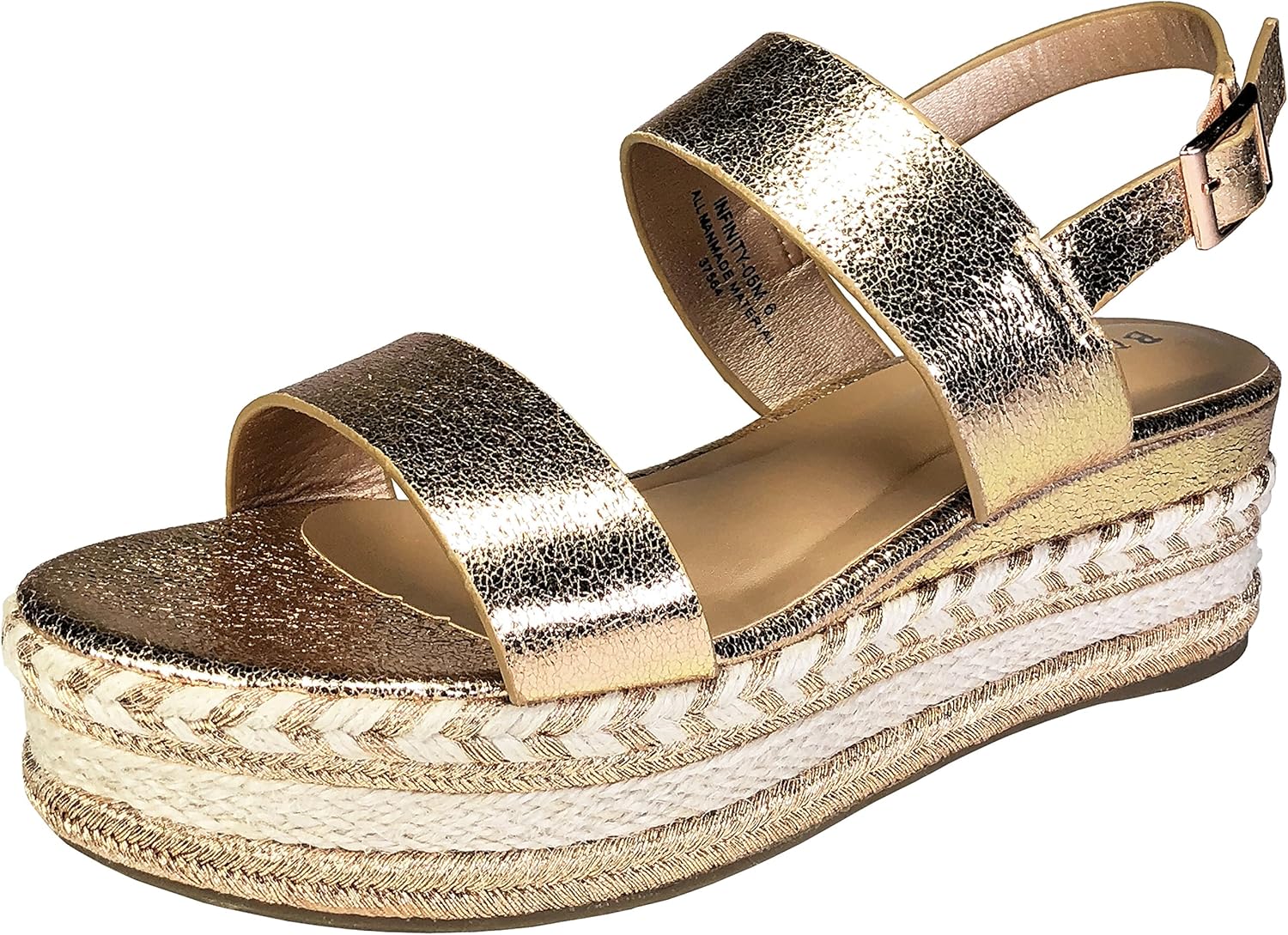 bamboo scallop espadrille platform sandals