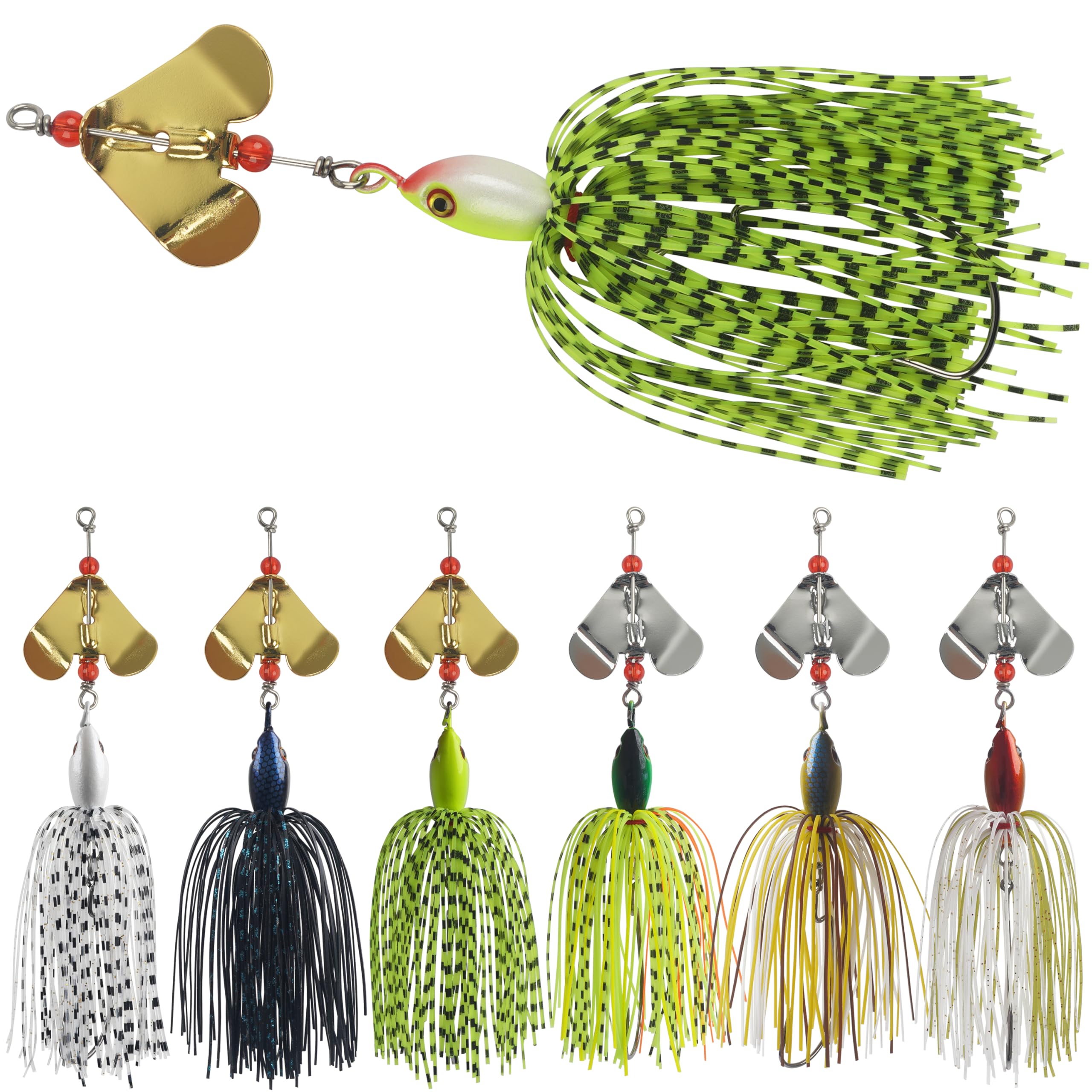SILANON Buzzbait Spinnerbait Lures for Bass Pike Willow Blade Spinner Baits Jigs Metal Fishing Lure
