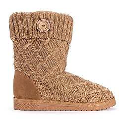 MUK LUKS Women's Janet Boot, Camel, 7