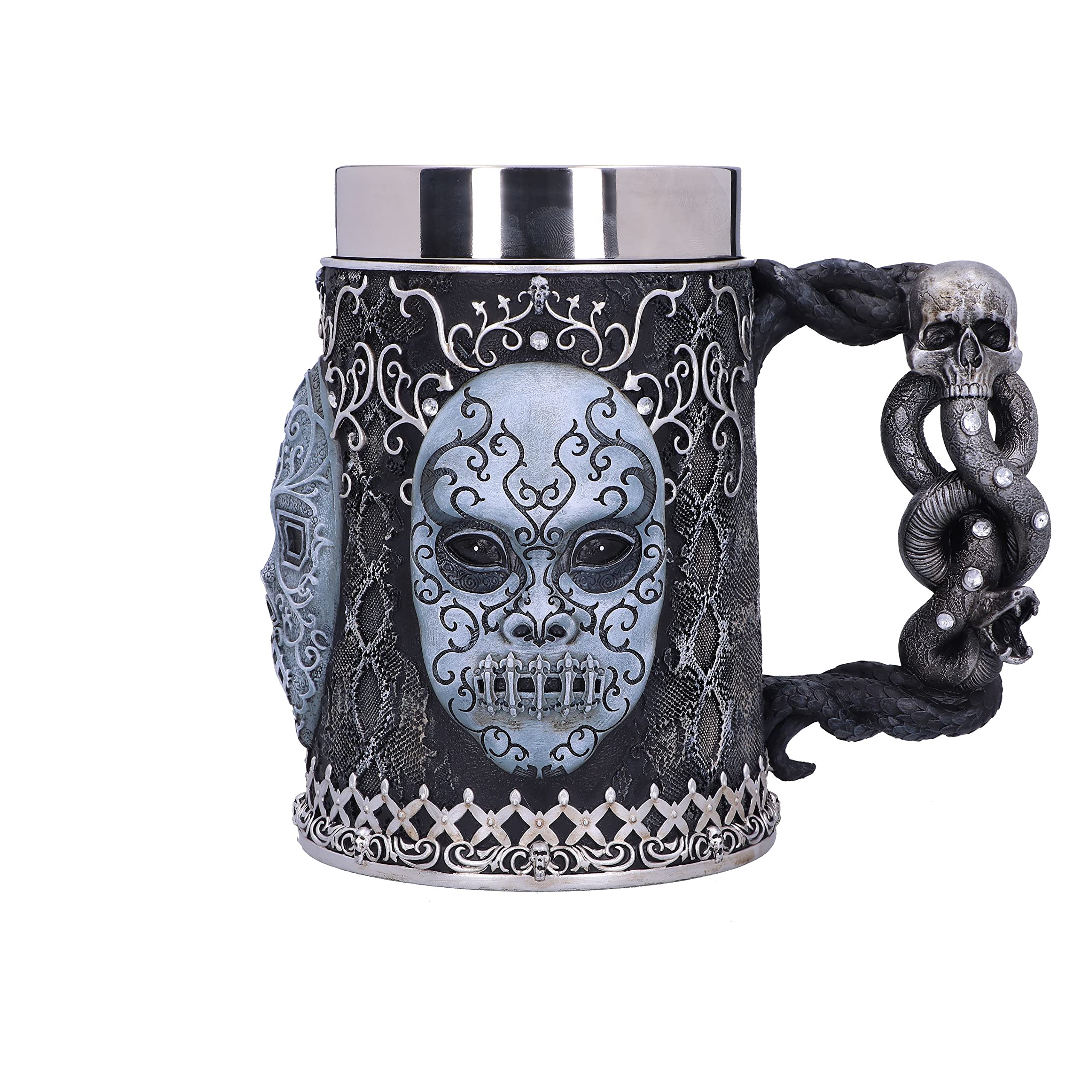 Nemesis Now Harry Potter Death Eater Mask Voldemort Collectable Tankard, Black Silver, 15.5cm