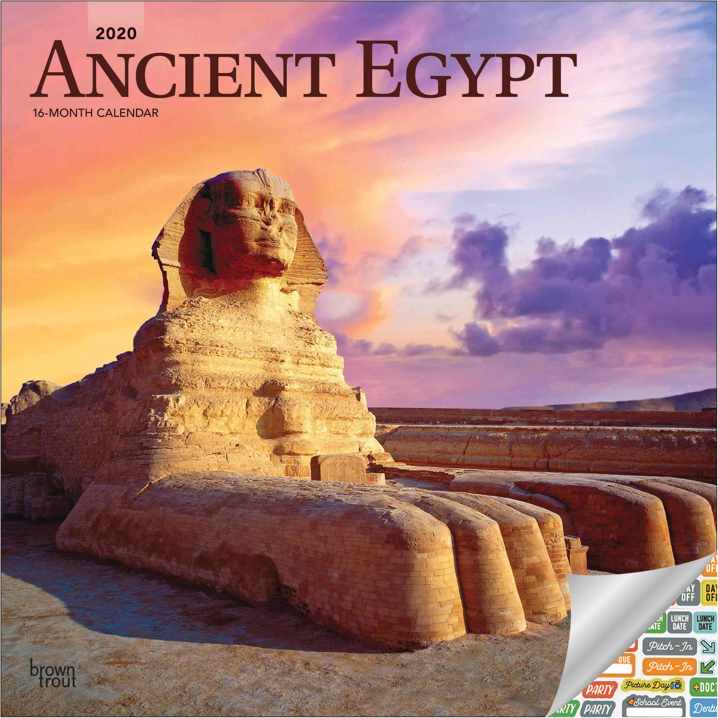 Ancient Egypt Calendar 2020 Set - Deluxe 2020 Egypt Wall Calendar with Over 100 Calendar Stickers (Travel Gifts, Office Supplies)