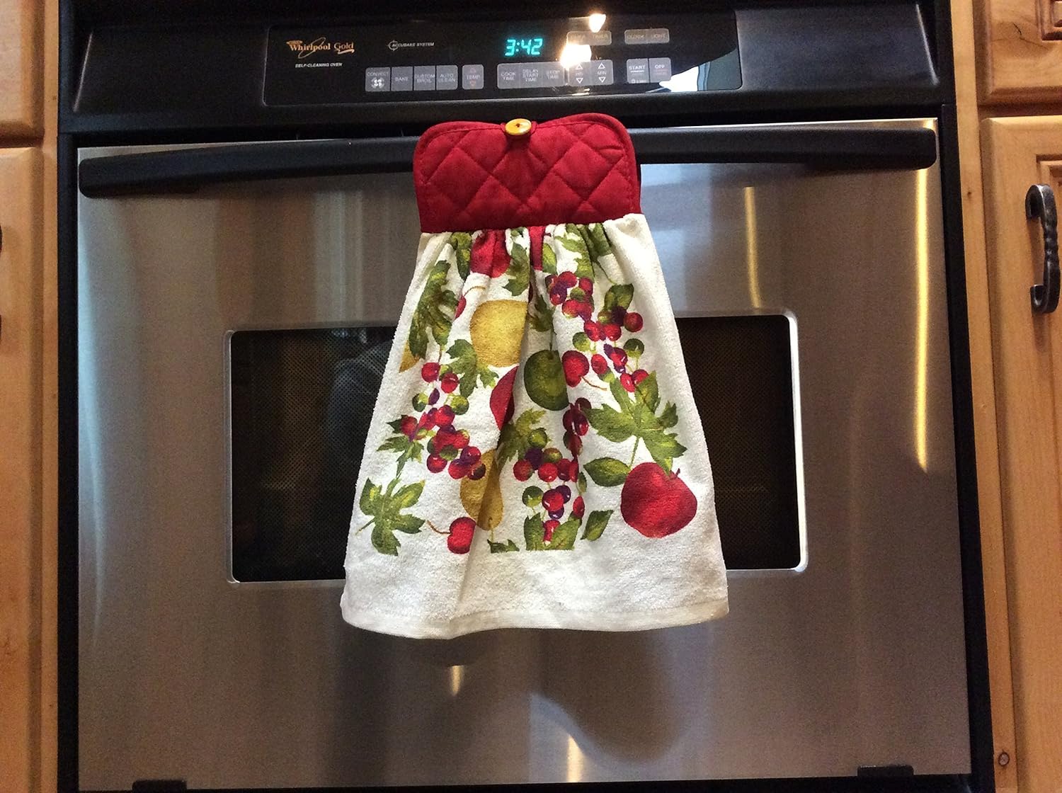 Decorative Hanging Kitchen Towel with attached Potholder