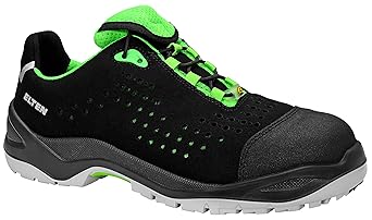 ELTEN Sicherheitsschuhe IMPULSE green Low ESD S1P, Herren, sportlich, leicht, schwarz/grün, Kunststoffkappe