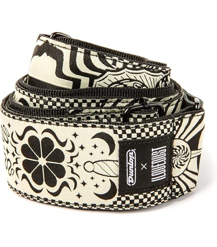 Bandoulière Guitare/basse Dunlop X ILOVEDUST - Tissu Jacquard, Embouts Cuir, Motif Endless Midnight - 10