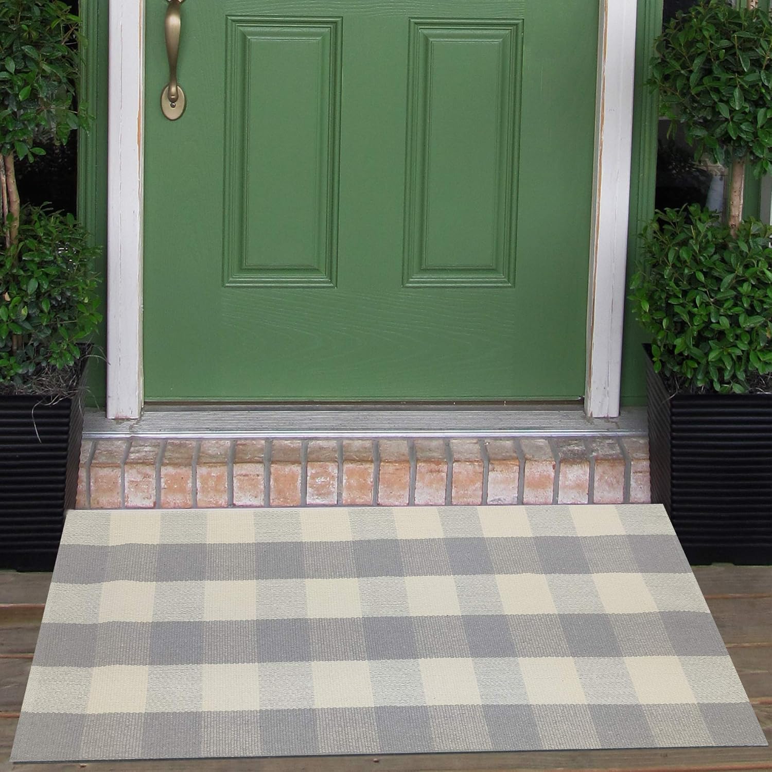Goddess Choice Cotton Buffalo Check Rugs Front Porch Rug