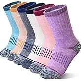 Eocom Kids Merino Wool Hiking Socks Toddlers Boys Girls Thermal Warm Winter Cushion Moisture Wicking Boot Crew Socks 6 Pairs