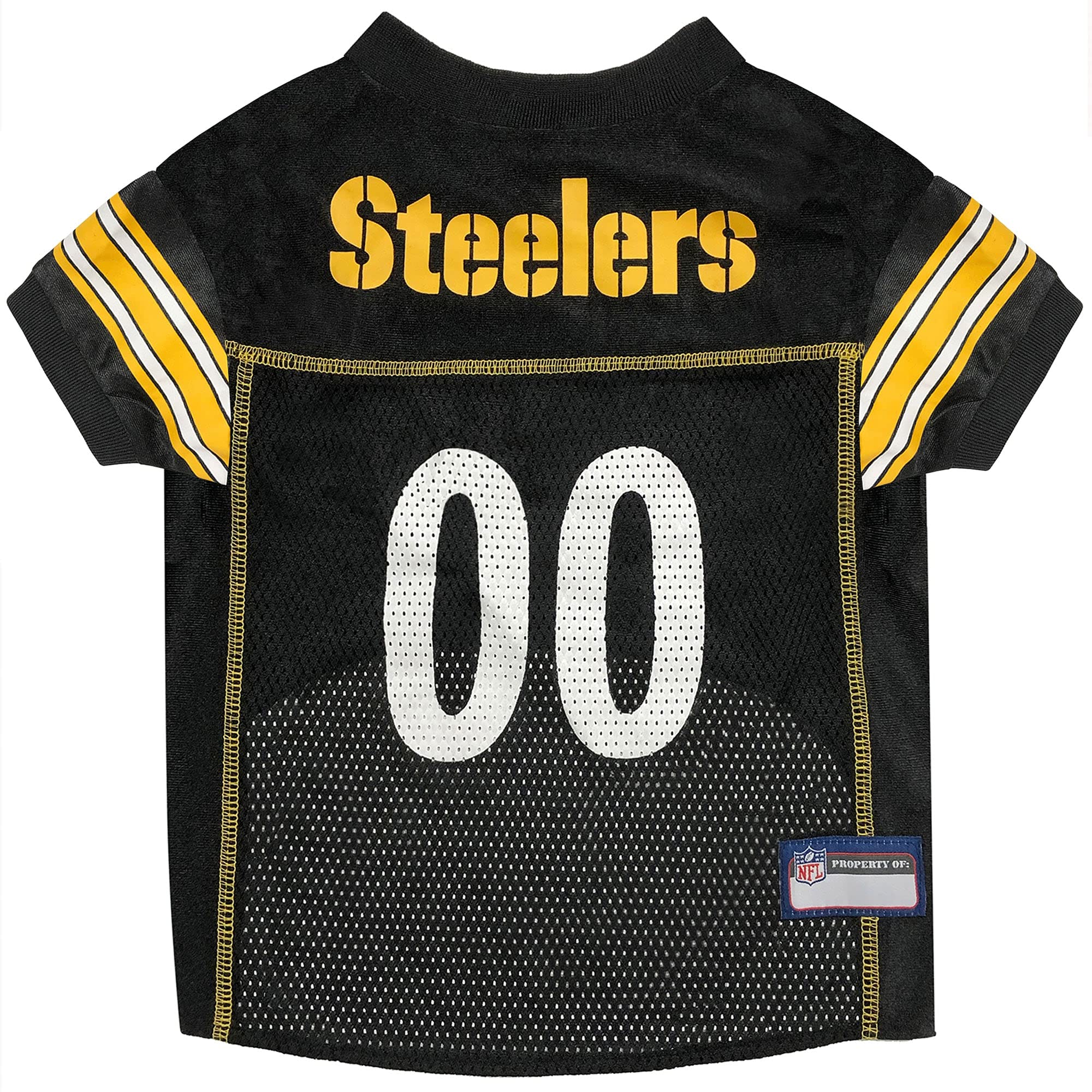 Pets First NFL Pittsburgh Steelers Dog Jersey, Size Medium. Best Football Jersey Costume for Dogs & Cats. Licensed Jersey Shirt