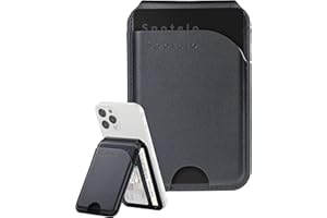 Spotelo Magnetic Wallet for iPhone, Compatible with MagSafe Adjustable Stand Wallet, RIFD Blocking Leather Magnetic Card Holder for iPhone 17/16/15/14/13/12 Series, Not for iPhone 13/12 Mini(Black)