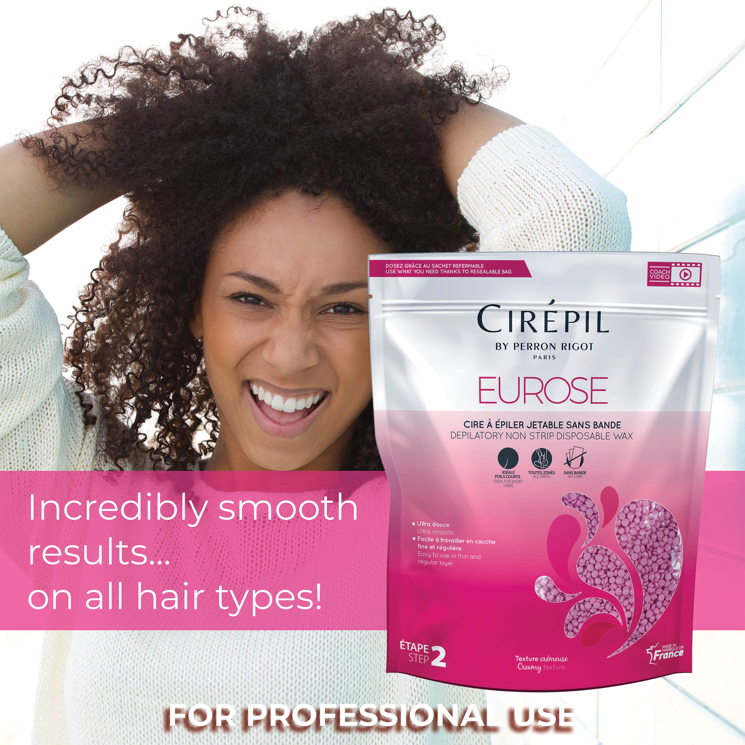 Cirepil Eurose - 800g / 28.22 oz Wax Beads Bag - All-Purpose & Unscented - Ultra Smooth & Creamy Texture - Perfect for Short Hairs