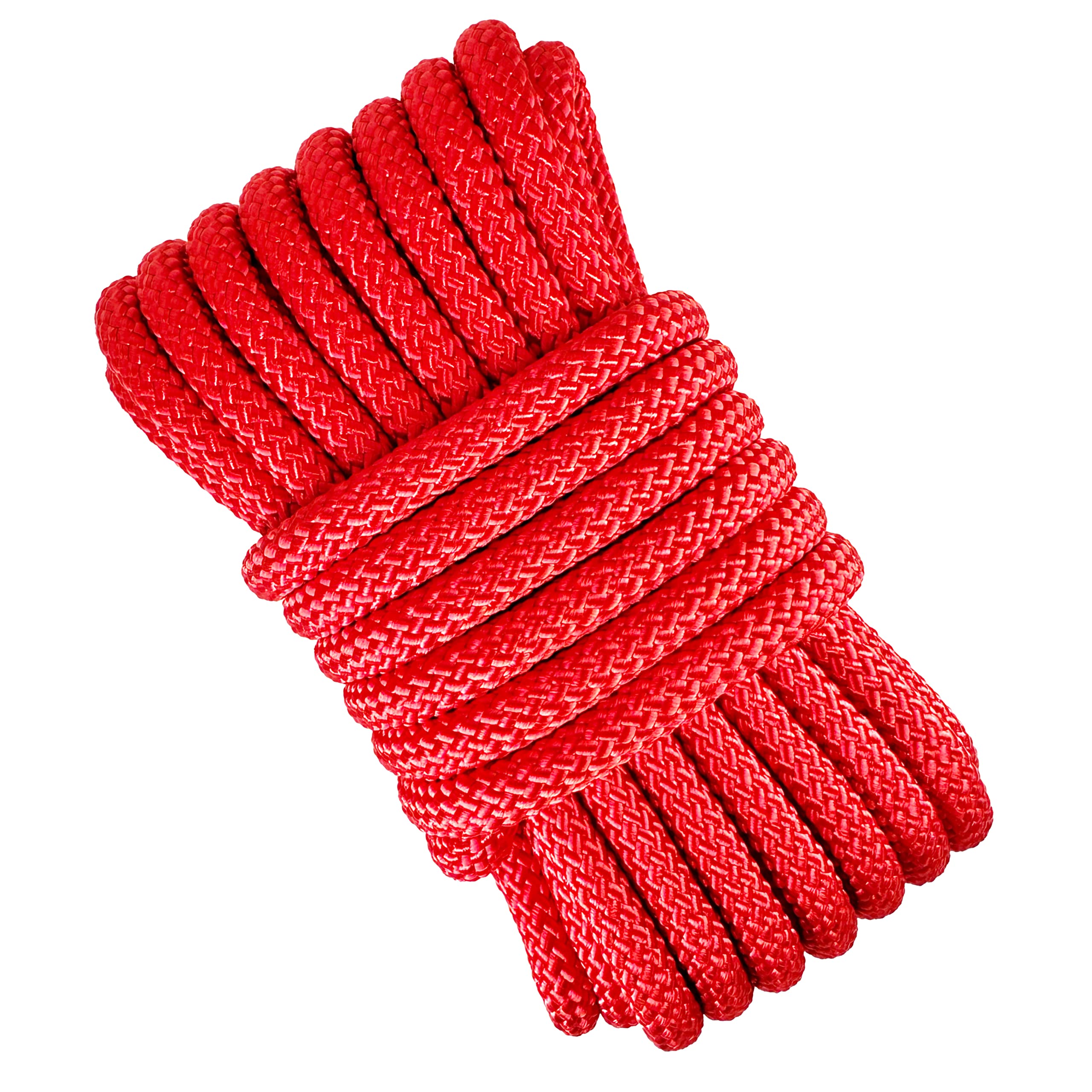 12mm High-Tenacity Polyester Rope. 10M. Red