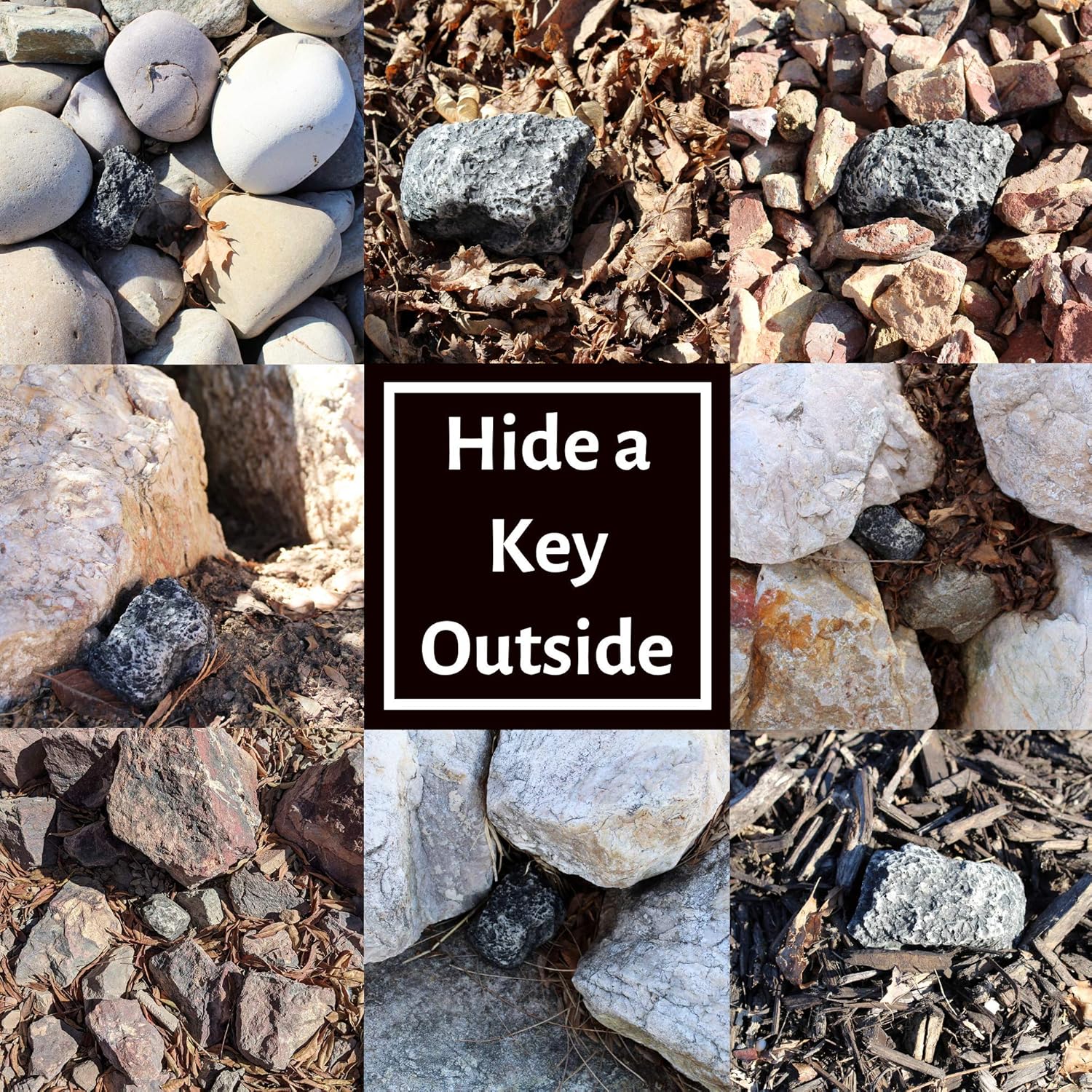 Uncommon Desks Hide A Spare Key Rock - Discrete and Realistic Stone Texture (1 Rock): Office Products
