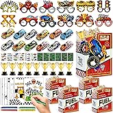 SNLN Race Car Party Favors Birthday Goodie Bags Supplies, Mini Race Car Trophy Cup Coloring Card with Crayon Gift Box Tattoo Sticker Paper Glasses, Boy Girl Kid Class Prize Racing Cars Birthday Decor
