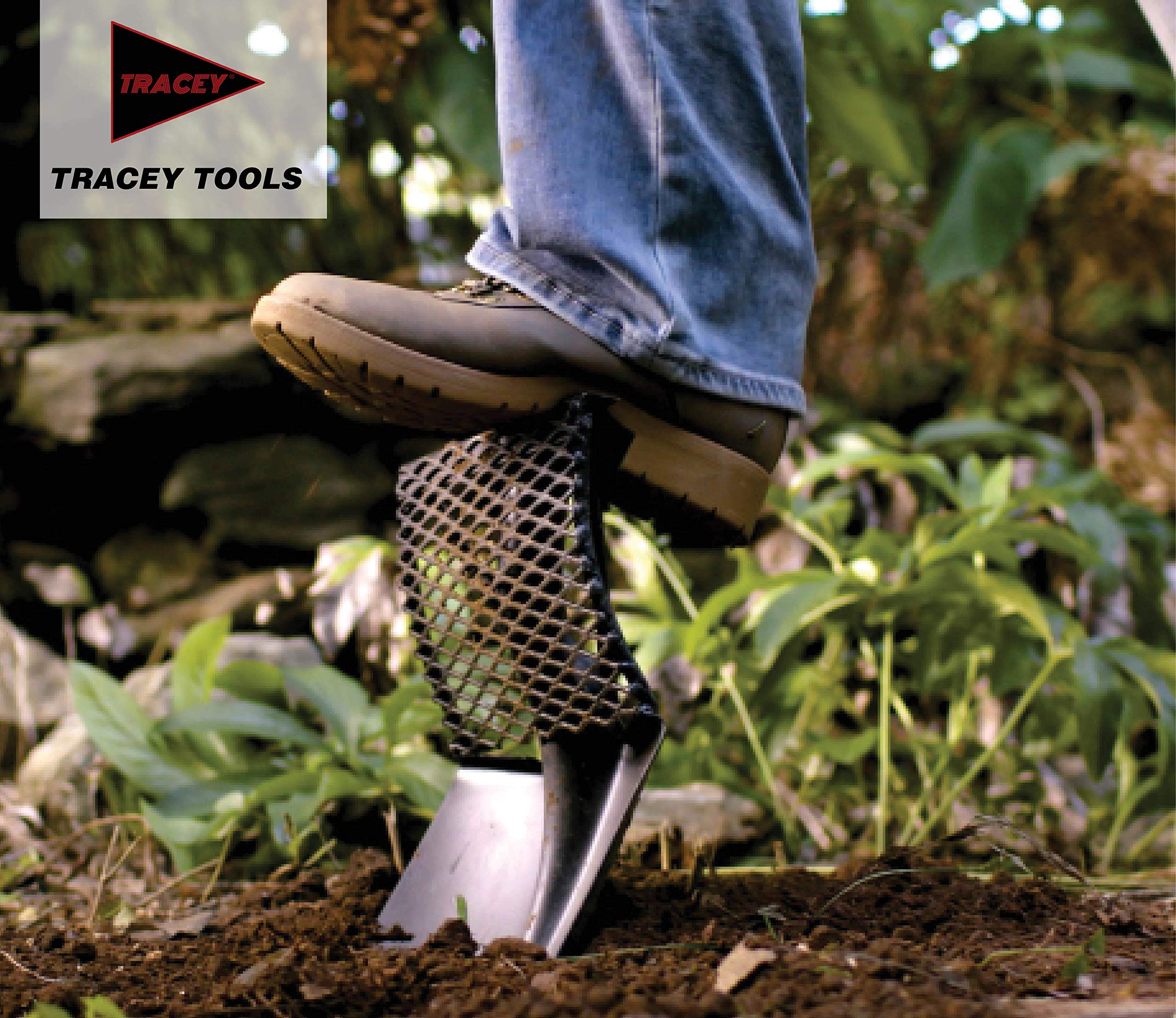 Tracey Garden Shovel with Long Fiberglass Handle for Digging, Transplanting and Gardening Round Point Spade Smart Shovel Design Tools