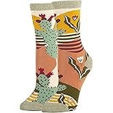 Sock It Up Women’s Colorful Patterned Dress Socks, Premium Cotton Casual Fashion Crew Socks, Sol De Cactus