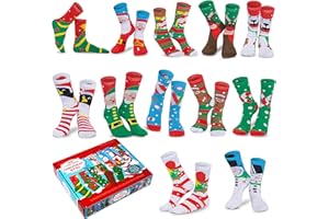 JOYIN 12 Pairs Warm Soft Cotton Christmas Socks Set for Christmas, Holiday or Birthday Gift