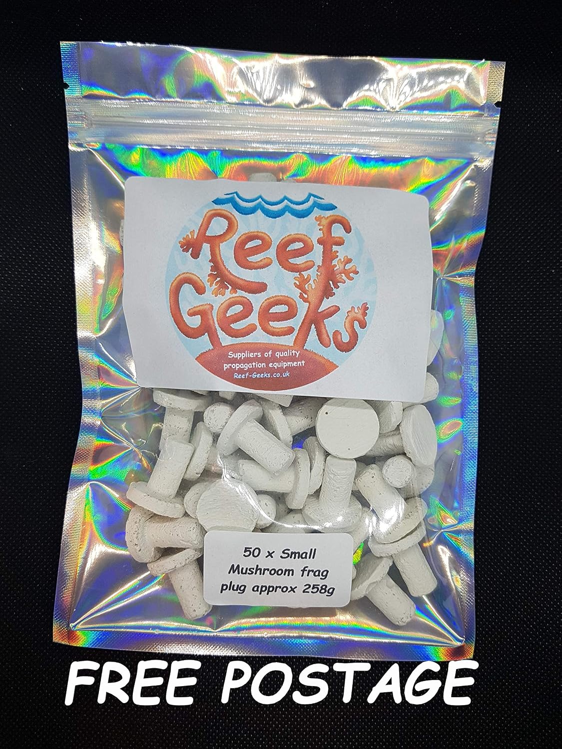 reef Geeks Premium Textured Coral Frag Plugs, Natural Coral Sand, High-Flow Mushroom Design - Image 4