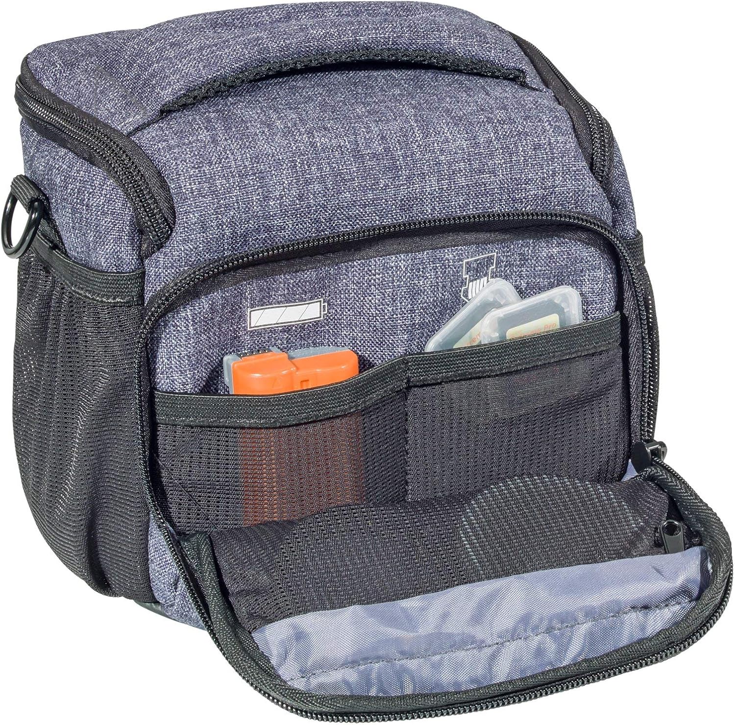 "Fashion" camera bag, Panasonic Lumix DMC G70, G81, GM5, GX80, GH4, GX8 / Sony Alpha 6500 / Nikon D5600, Grey, Size L - Image 4