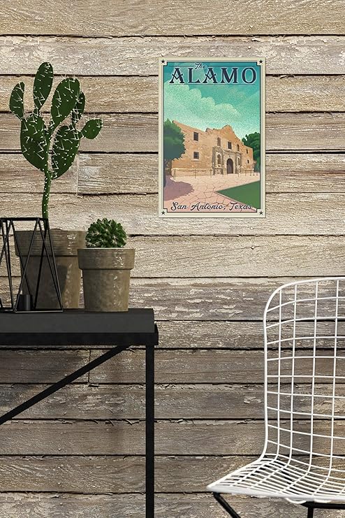Amazon Com San Antonio Texas The Alamo Lithograph 95673 12x18 Signed Print Master Art Print Wall Decor Poster Posters Prints