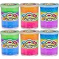 JA-RU Rainbow Slime for Kids with Container (6-Pack) Neon Colored Rainbow Putty for Kids. Stress Relief Therapy Toys. Sensory Bin Filler & Bulk Mini Slime Party Favors. 4634-6p