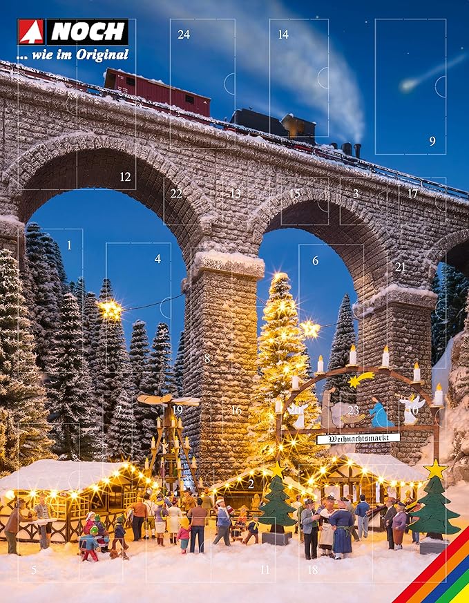 NOCH Bastel-Adventskalender Weihnachtsmarkt H0 #65590
