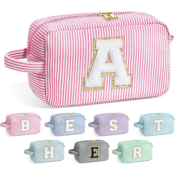Amazon.com: YOOLIFE Personalized Initial Makeup Bag | Pink Amazon.com: YOOLIFE Personalized Initial Makeup Bag | Pink