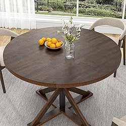 Round Wood Dining Table for Kitchen,Dining