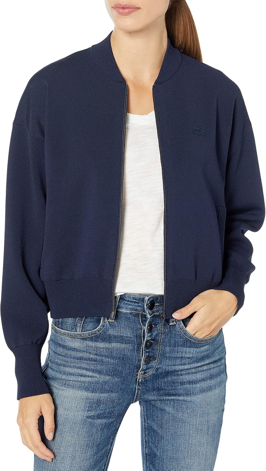 lacoste zip up cardigan