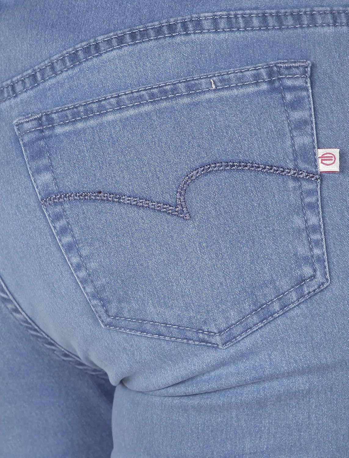 flirt nx women's denim stretchable mid blue slim fit jeans