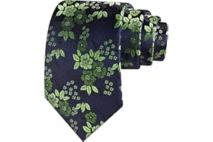 GUSLESON 3.15"(8cm) Fashion Floral Ties Mens Woven Jacquard Necktie for Wedding