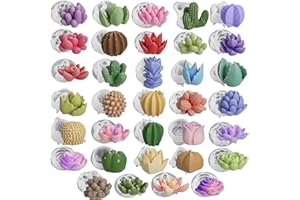 ASAISWO 34 Pcs Succulent Mold Succulent Candle Mold Succulent Resin Mold Succulent Flower Mold Jewelry Resin Casting Molds Handmade Silicone Mold for Resin Candle Making Molds Craft Supplies 3D Resin Mold