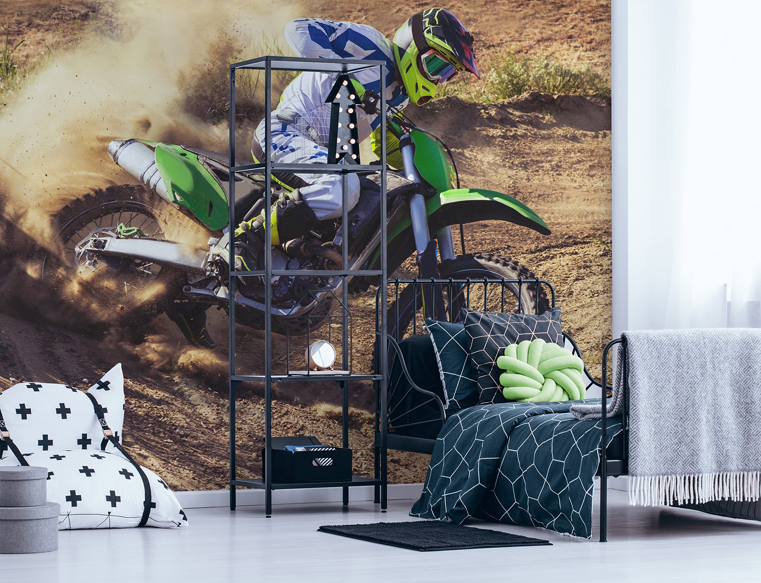 Walltastic Motocross Wallpaper Mural, FSC Paper, Multi, 8 feet High x 10 feet Wide, 1 Size